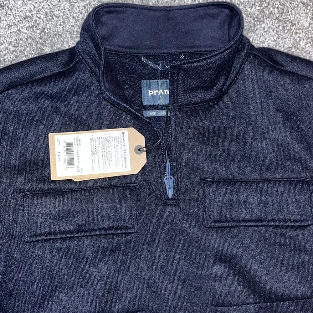 prAna Brookland 1/4 Zip Sweater Mens Wool Blend Pullover Collared sweatshirt 🛥️